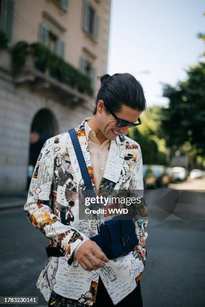 Street Style at Milan Fashion Week Men's Spring 2020, photographed in Milan on June 15 - 17, 2019...