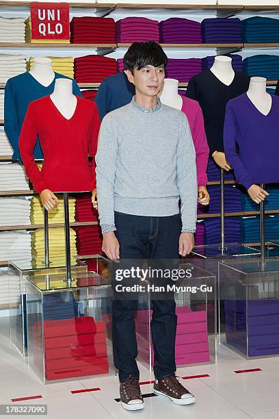 South Korean director Bae Doo-Han attends during the "Uniqlo" 2013 F/W Silk/Cashmere Project press event at Gangnam Uniqlo Store on August 29, 2013...