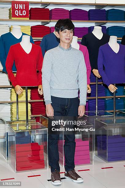 South Korean director Bae Doo-Han attends during the "Uniqlo" 2013 F/W Silk/Cashmere Project press event at Gangnam Uniqlo Store on August 29, 2013...