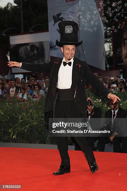 Soap-bubble magician Michele Cafaggi attends "Tracks" Premiere during the 70th Venice International Film Festival at Sala Grande on August 29, 2013...