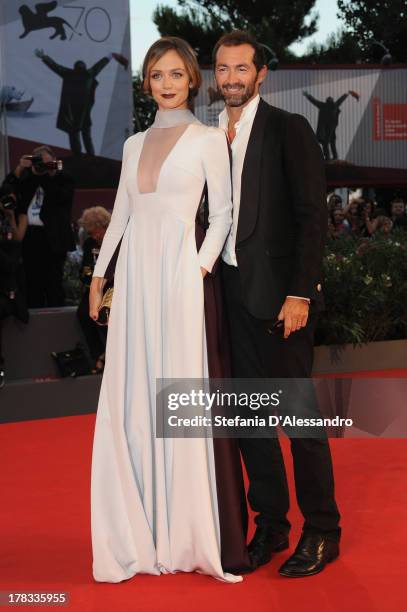 Actress Francesca Cavallin and Stefano Remigi attend the "Tracks" Premiere during the 70th Venice International Film Festival at Sala Grande on...