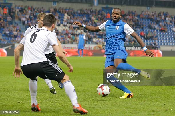 Khaleem Hyland of KRC Genk in action during the second leg play-off UEFA Europa League match between KRC Genk and FH Hafnarfjordur on August 29, 2013...