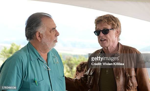 Director Frances Ford Coppola and actor Robert Redford attend the Patron's Brunch on day 1 of the 2013 Telluride Film Festival on August 29, 2013 in...