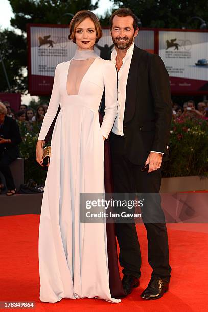 Actress Francesca Cavallin and Stefano Remigi attend the 'Tracks' premiere during the 70th Venice International Film Festival at the Palazzo del...