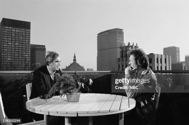 Episode 101 Pictured: Host Tom Snyder, actor Clint Eastwood in 1980 --