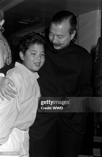 Maximillian Chow and Michael Chow attend party celebrating Michael Chow's design of the new Giorgio Armani boutique on Rodeo Drive.