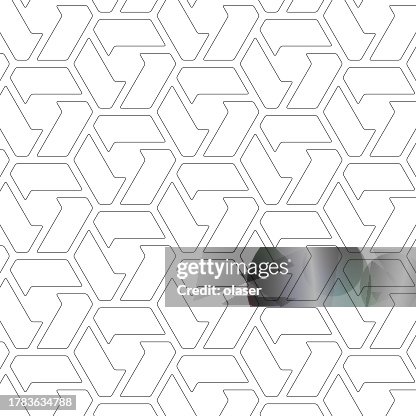 Seamless geometric pattern with interlocking hooks in a monochromatic scheme Seamless geometric pattern with interlocking hooks in a monochromatic scheme