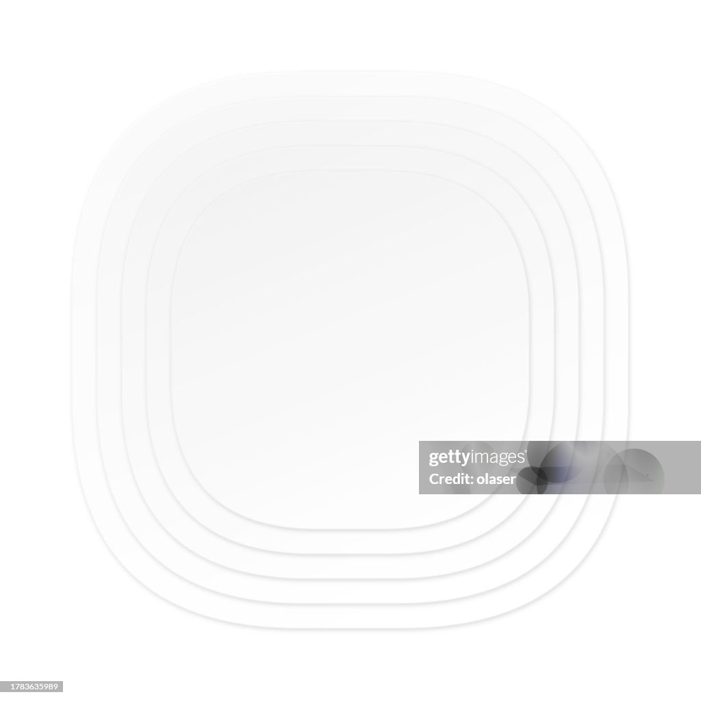 Soft Rounded Soft White Concentric Rounded Squares On A Clean Background High-Res ...
