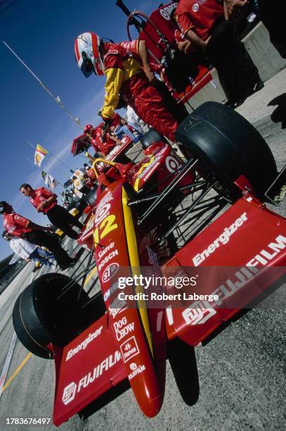 Jimmy Vasser from the United States, prepares to climb aboard the Target Chip Ganassi Racing Lola B2K/00 Toyota RV8E during practice for the...