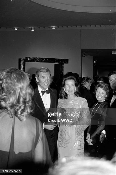 David J. Mahoney, Hildie Mahoney, and Berthe Jourdan attend an event at the Norton Simon Museum in Pasadena, California, on November 15, 1979.