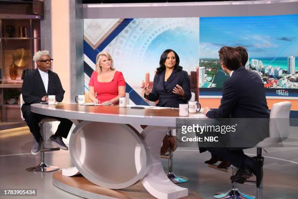 In Miami ahead of the NBC News Republican Debate" -- Pictured: Cornell Belcher, Sara Fagen, Moderator Kristen Welker, Amy Walter, Julio Vaqueiro --