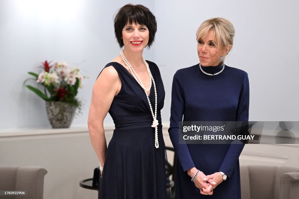 French President S Wife Brigitte Macron And Swiss President S Wife French President S Wife Brigitte Macron And Swiss President S Wife