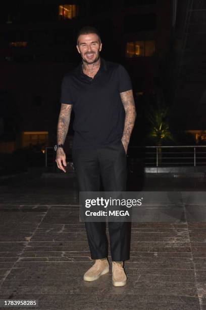 David Beckham is seen arriving at a party on November 15, 2023 in Mumbai, India.