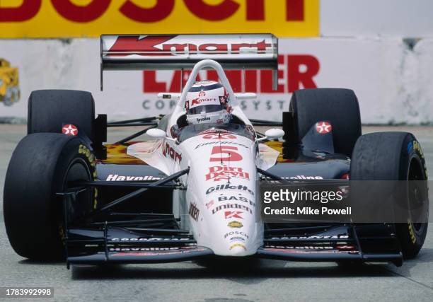 Nigel Mansell from Great Britain drives the Newman/Haas Racing Lola T93/00 Ford Cosworth XB during the Championship Auto Racing Teams 1993 PPG Indy...