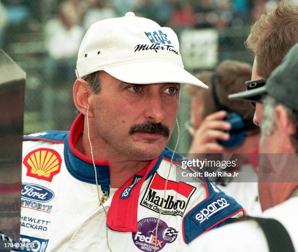 Racer Bobby Rahal along pit row at Long Beach Grand Prix Race, April 3, 1998 in Long Beach, California.