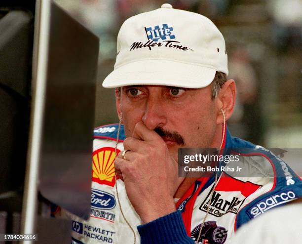 Racer Bobby Rahal along pit row at Long Beach Grand Prix Race, April 3, 1998 in Long Beach, California.