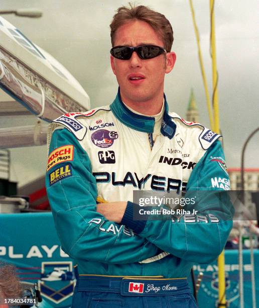 Canadian Racer Greg Moore at Long Beach Grand Prix Race, April 3, 1998 in Long Beach, California.