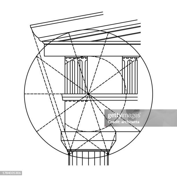 goldener schnitt dorische ordnungssäule - golden ratio stock-grafiken, -clipart, -cartoons und -symbole