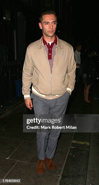 Reg Traviss leaving the Groucho club on August 29, 2013 in London, England.