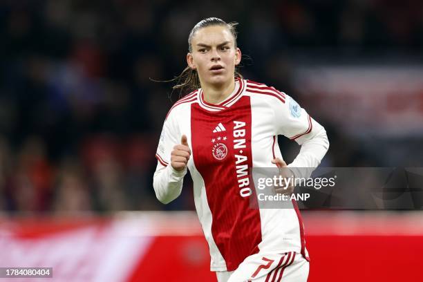 Romee Leuchter of Ajax during the UEFA Women's Champions League Group C match between Ajax Amsterdam and Paris Saint Germain at the Johan Cruijff...