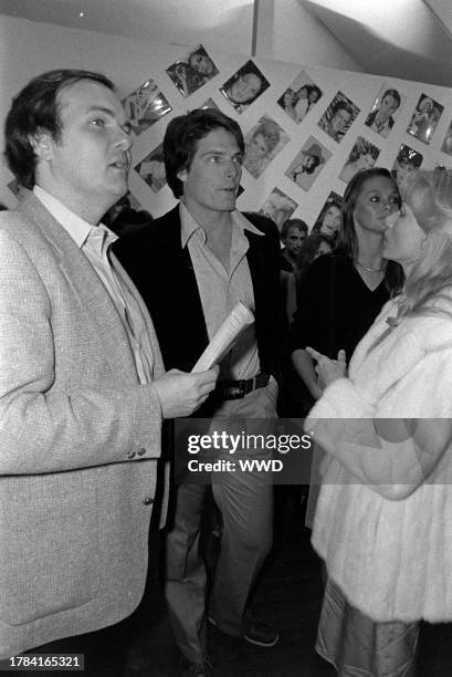 Christopher Reeve and Gae Exton attend a party at the E.C. Windward Gallery in Venice, California, on May 15, 1980.