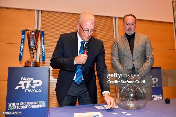 Sam Strijckmans, President & CEO of Nitto during the Nitto ATP Finals Press Conference & Draw Ceremony at Grattacielo Intesa Sanpaolo on November 9,...