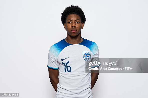 Myles Lewis-Skelly of England poses for a portrait during the FIFA ...