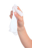 Woman hand using a washcloth