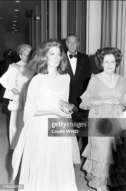 Mary Lasker attends the tenth-anniversary celebration of LACMA at the museum in the Miracle Mile neighborhood of Los Angeles, California, on April 8,...