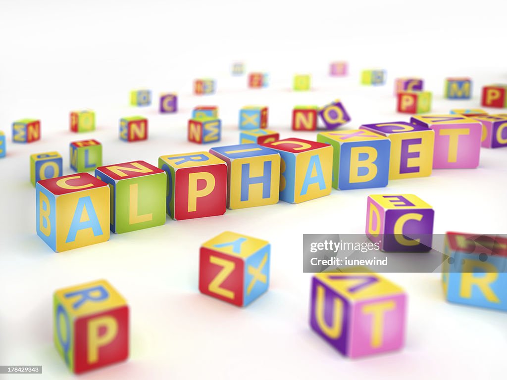 Colored Alphabet Spelled By Abc Cubes High-Res Stock Photo - Getty Images