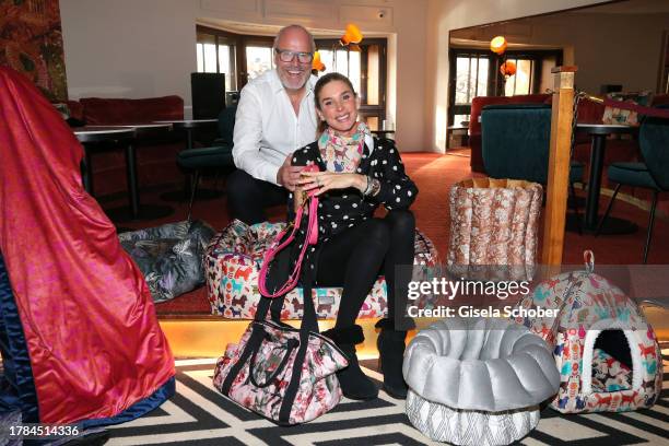 Co-Founder Peter Olsson and Claudelle Deckert during the Bo & Flash launch event at Famtain Member Club on November 15, 2023 in Munich, Germany.