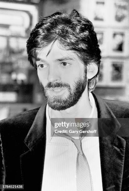 View of American Pop musician Kenny Loggins following an interview on MTV at Teletronic Studio, New York, New York, November 12, 1982.