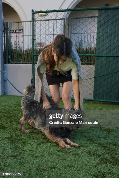 Rachel Bilson and Bandit during the Dog Day of Service with Rachel Bilson and Nutrish at Pasadena Humane Society on November 09, 2023 in Pasadena,...