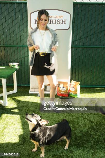 Rachel Bilson with Bonnie during the Dog Day of Service with Rachel Bilson and Nutrish at Pasadena Humane Society on November 09, 2023 in Pasadena,...