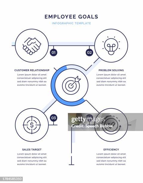employee goals infographic design - flexible learning stock illustrations