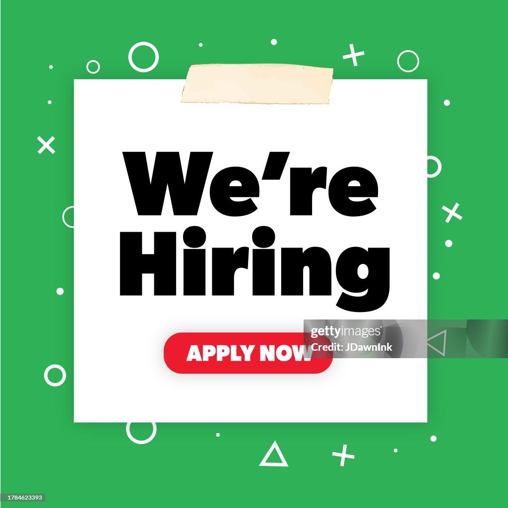 We're Hiring web banner green design