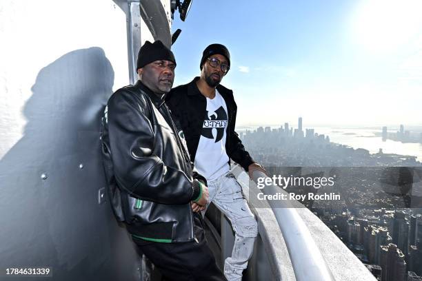 Masta Killa and RZA of the Wu-Tang Clan visit The Empire State Building on November 09, 2023 in New York City.