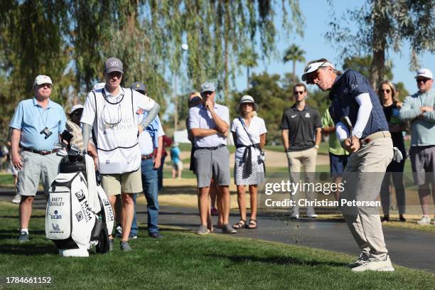 Brett Quigley of the UInbited States chips up to the seventh green during the first round of the Charles Schwab Cup Championship at Phoenix Country...