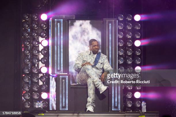 Busta Rhymes performs on stage at The OVO Hydro on November 09, 2023 in Glasgow, Scotland.