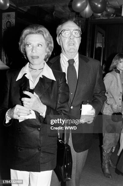 Henny Backus and Jim Backus attend a party at the Bistro restaurant in Beverly Hills, California, on June 1, 1979.