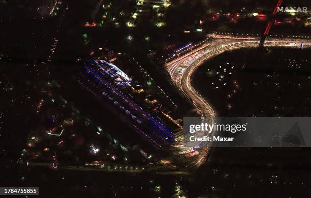 Maxar satellite imagery of Las Vegas, Nevada that provides a dramatic look at the city, the Sphere and the race course for this weekend's Formula 1...