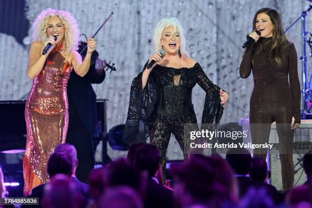 Kimberly Schlapman, Tanya Tucker and Karen Fairchild perform onstage during the 57th Annual CMA Awards at Bridgestone Arena on November 08, 2023 in...