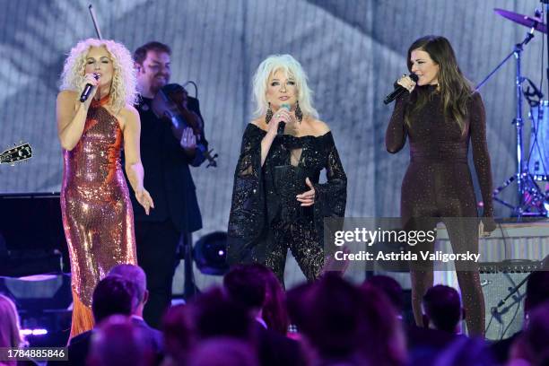 Kimberly Schlapman, Tanya Tucker and Karen Fairchild perform onstage during the 57th Annual CMA Awards at Bridgestone Arena on November 08, 2023 in...