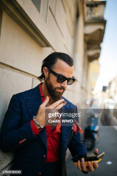 Street Style at Milan Fashion Week Men's Spring 2020, photographed in Milan on June 15 - 17, 2019...