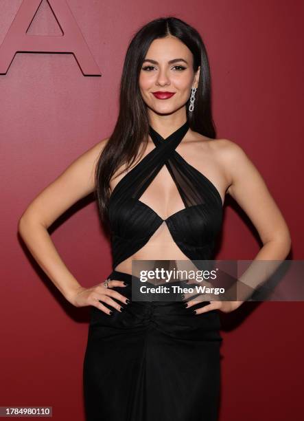 Victoria Justice attends the Planet Omega Exhibition Opening Party on November 09, 2023 in New York City.