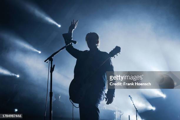 Singer Josh Homme of the American band Queens of the Stone Age performs live on stage during a concert at the Max-Schmeling-Halle on November 9, 2023...