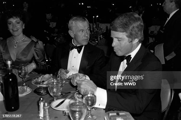 Joanna Holland and Johnny Carson attend a benefit event, presented by the Women's Guild of Cedars-Sinai, in Los Angeles, California, on December 14,...