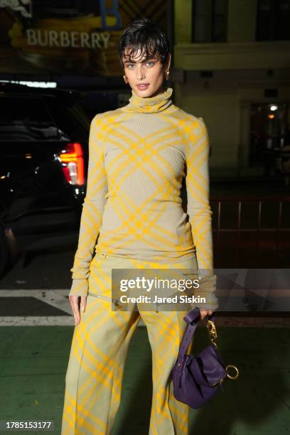 Taylor Hill attends as Burberry celebrates the opening event of Knight Bar on November 09, 2023 in New York City.