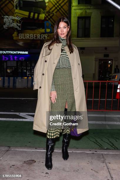 Karlie Kloss attends Burberry Knight Bar Event in NoHo on November 09, 2023 in New York City.