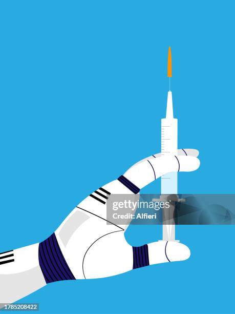 ai vaccination - delivery robots stock illustrations